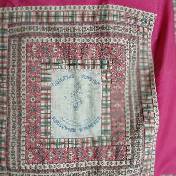 1986 Handmade Vintage Bright Pink and Patterned Quilted Bag - Picture 6 of 16